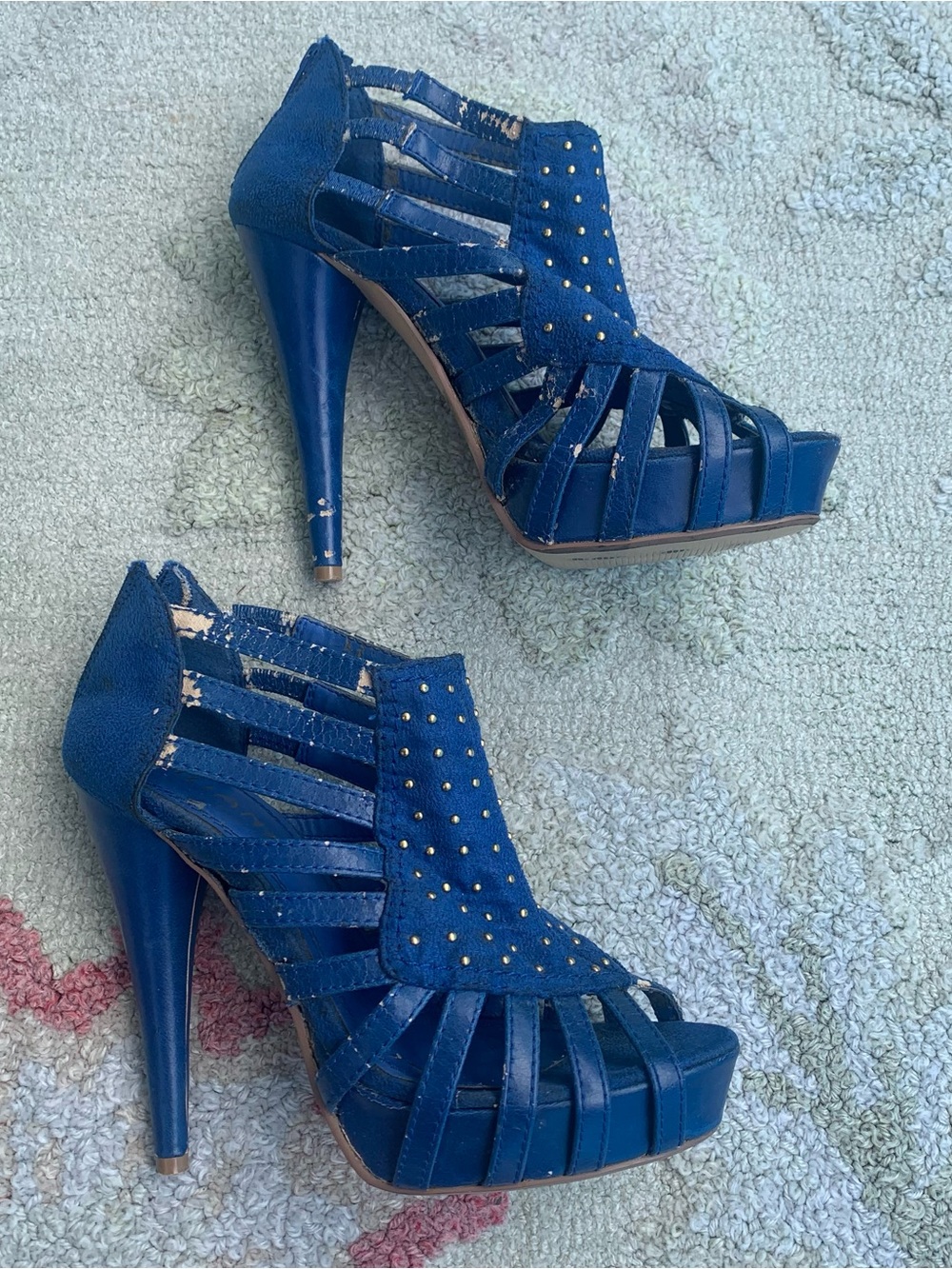 Vintage y2k royal blue Liliana strappy high-heel sandals size 7